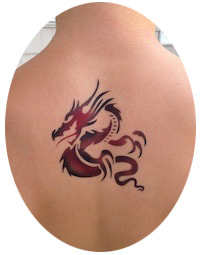 airbrush temporary tattoo dragon design 