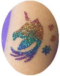unicorn glitter tattoo 